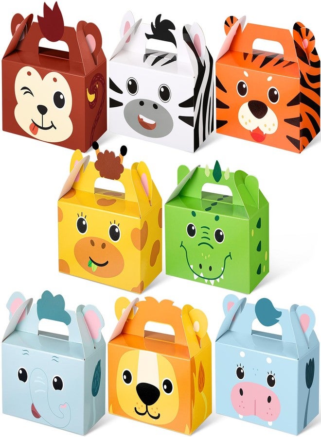 PerKoop 24 Pcs Safari Animal Party Favor Box Jungle Safari Animal Treat Box Gift Cute Zoo Animal Goodie Boxes Cardboard Candy Gift Box for Kids Girl Boy Baby Shower Jungle Theme Party Supplies - Image 1